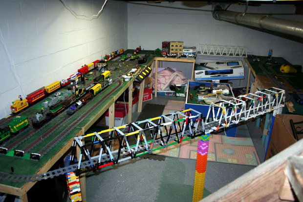 Related image  Lego trains, Model train table, Train layouts